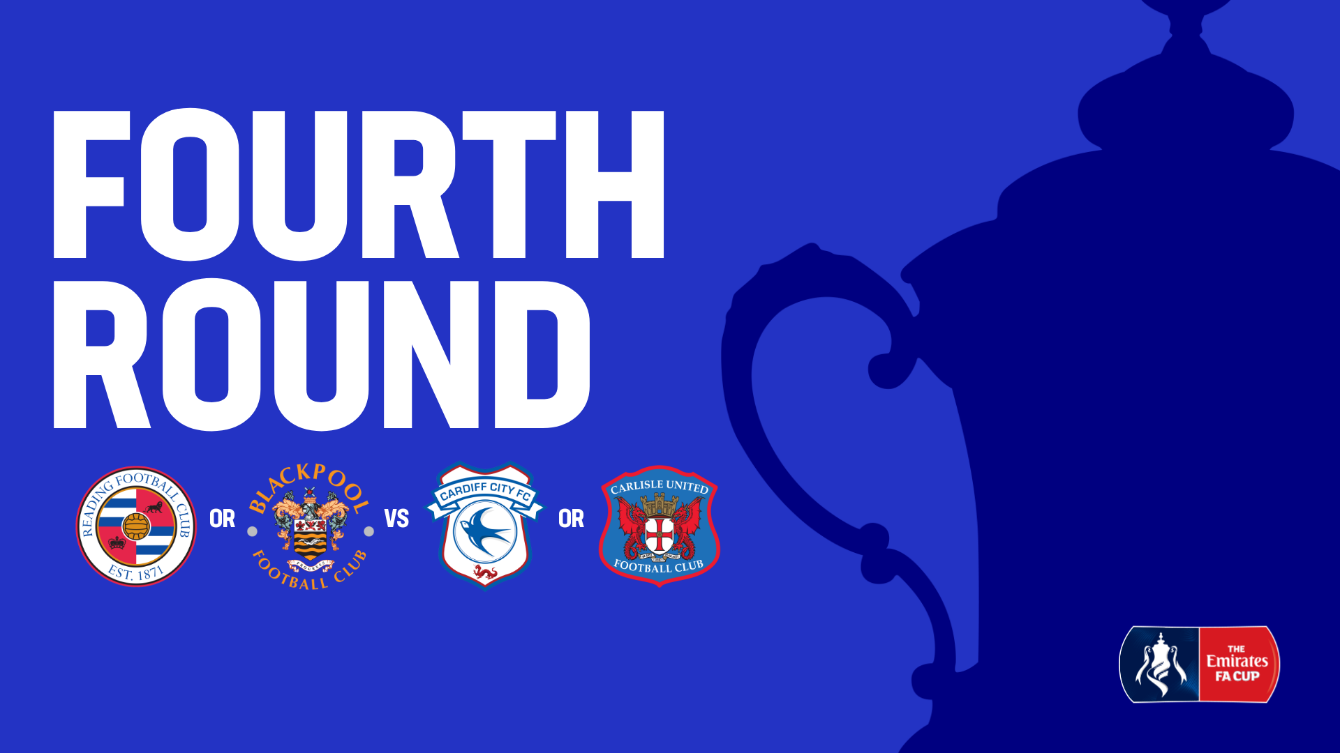 Emirates FA Cup Fourth Round Reading or Blackpool vs. City or